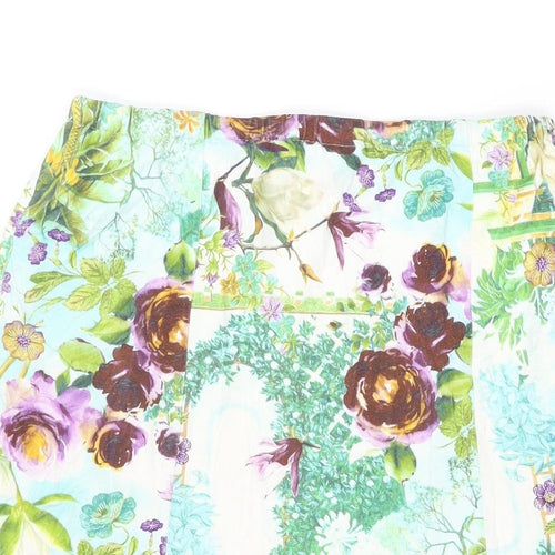 Chareli Womens Multicoloured Floral Polyester Swing Skirt Size 18