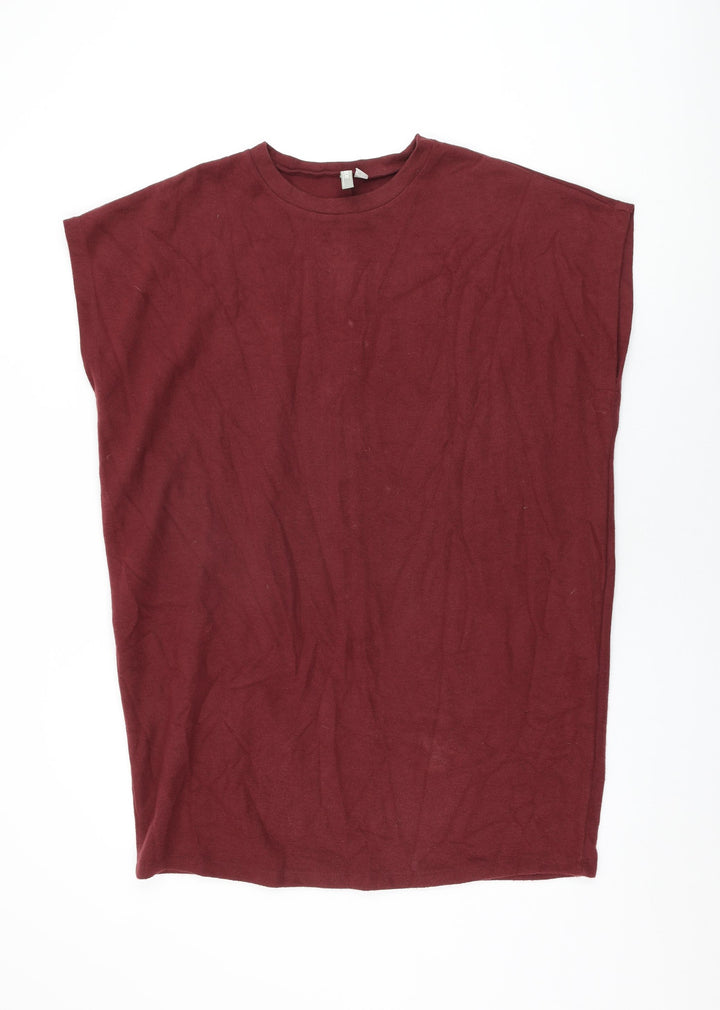 ASOS Womens Red Polyester Shift Size 14 Round Neck Pullover