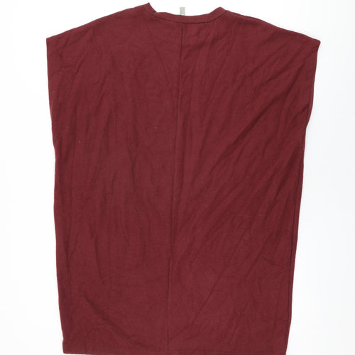 ASOS Womens Red Polyester Shift Size 14 Round Neck Pullover
