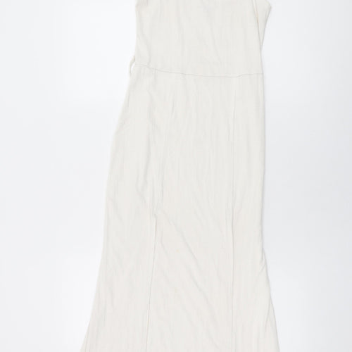 Topshop Womens White Polyester A-Line Size 6 Square Neck Pullover