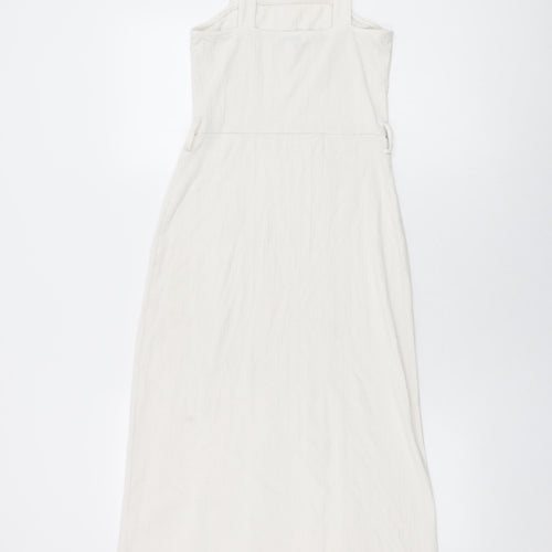 Topshop Womens White Polyester A-Line Size 6 Square Neck Pullover