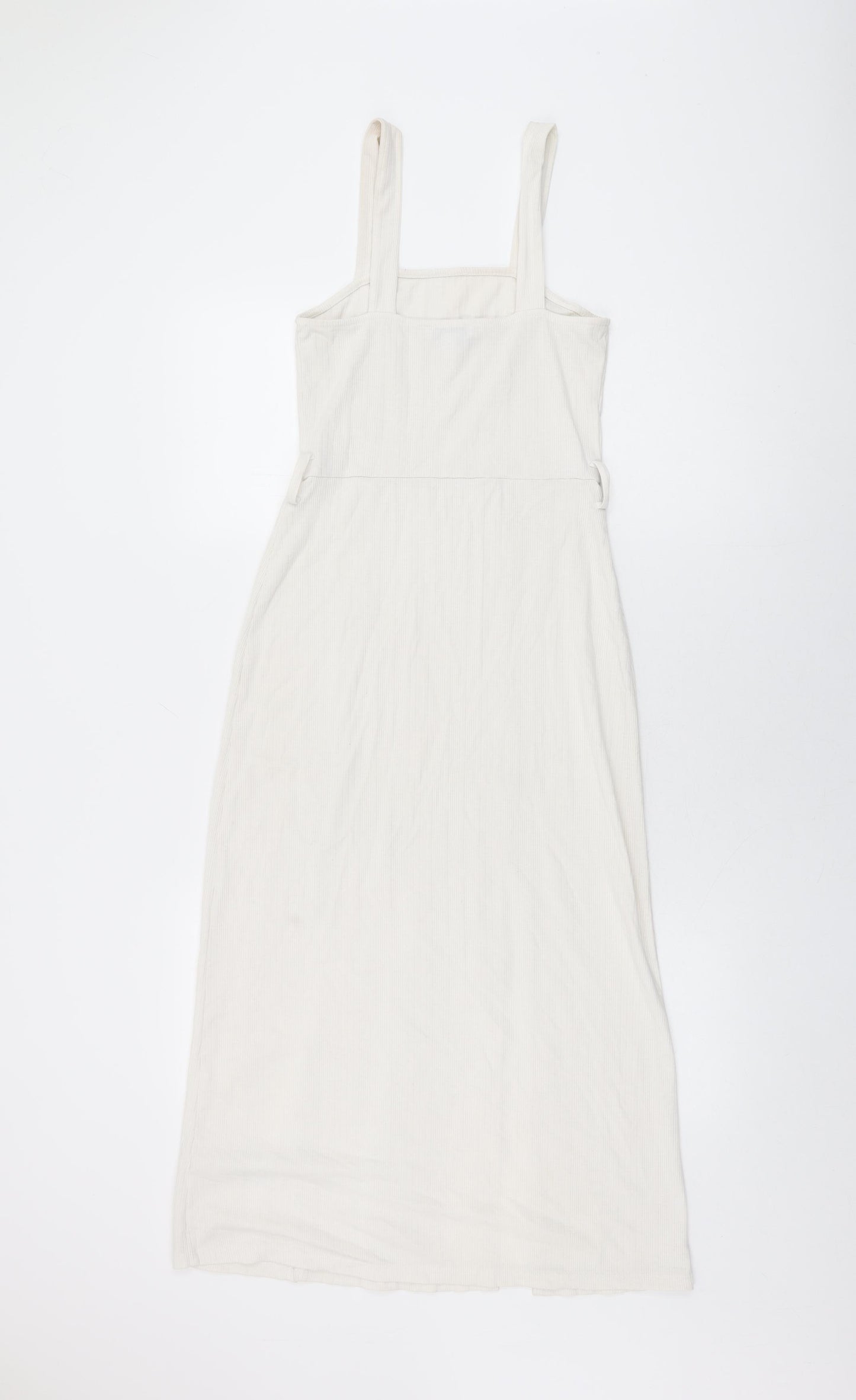 Topshop Womens White Polyester A-Line Size 6 Square Neck Pullover