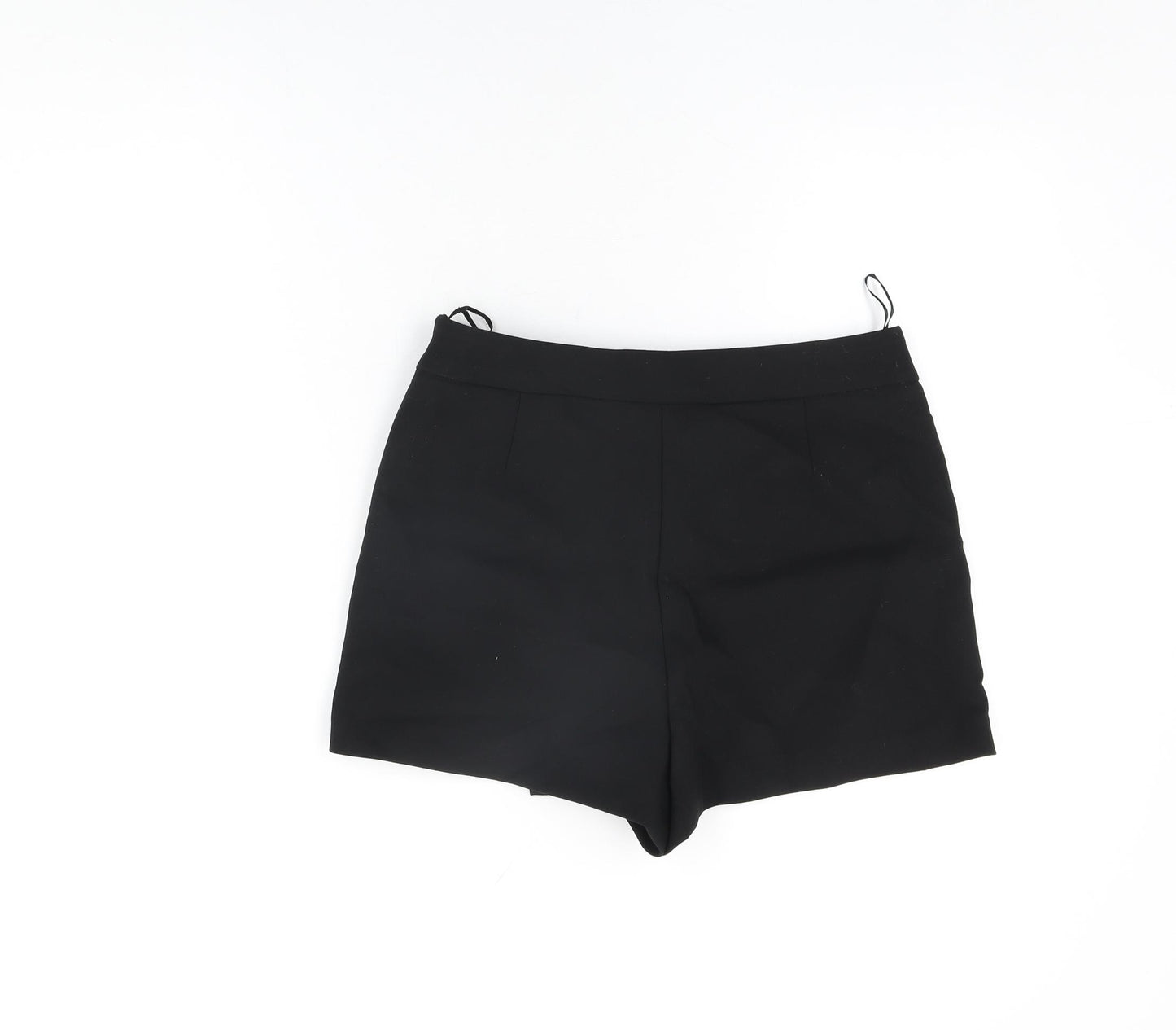 Zara Womens Black Polyester Basic Shorts Size M L3 in Regular Zip