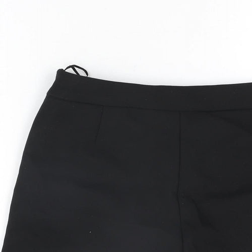 Zara Womens Black Polyester Basic Shorts Size M L3 in Regular Zip