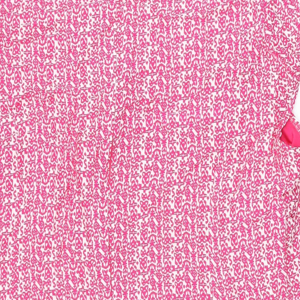 Micha Womens Pink Geometric Viscose Shift Size 20 Round Neck Zip