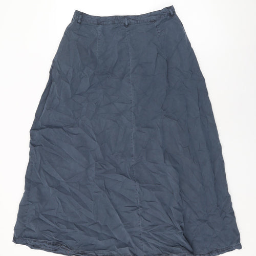 VERO MODA Womens Blue Lyocell Swing Skirt Size S Button