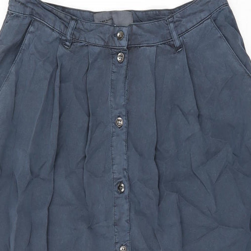 VERO MODA Womens Blue Lyocell Swing Skirt Size S Button