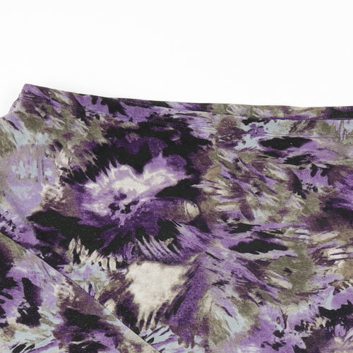 Marks and Spencer Womens Purple Geometric Polyester Swing Skirt Size 18 - Tie Dye