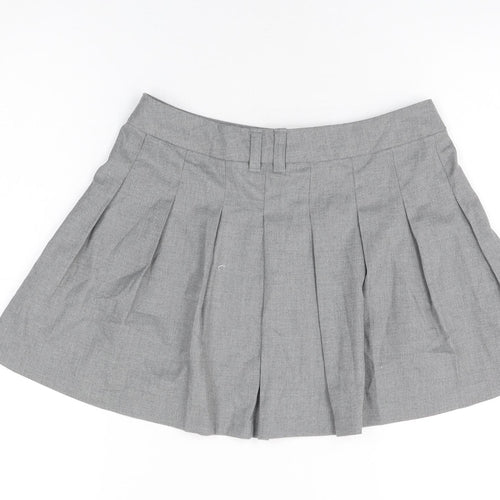 H&M Womens Grey Polyester Mini Skirt Size S Zip