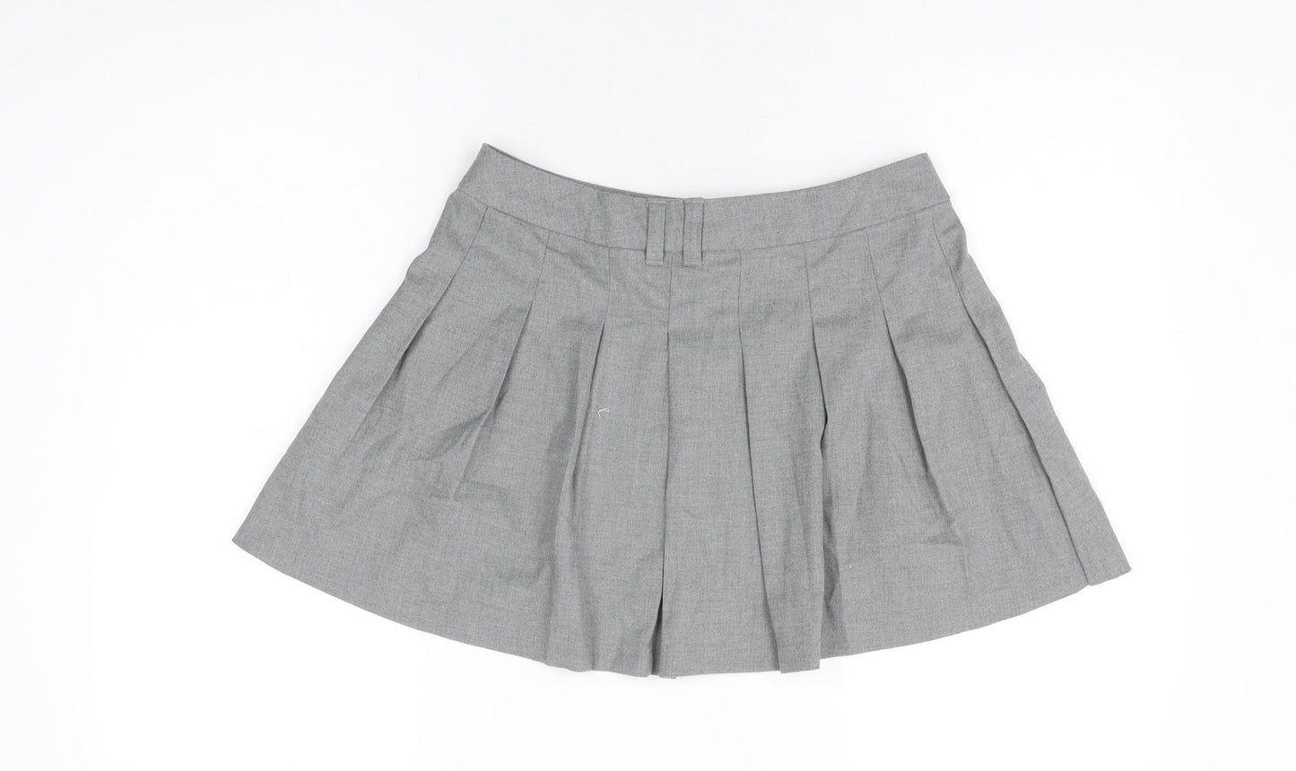 H&M Womens Grey Polyester Mini Skirt Size S Zip