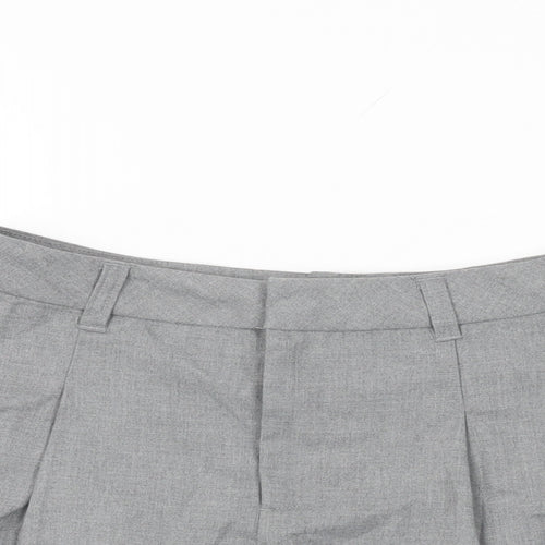 H&M Womens Grey Polyester Mini Skirt Size S Zip