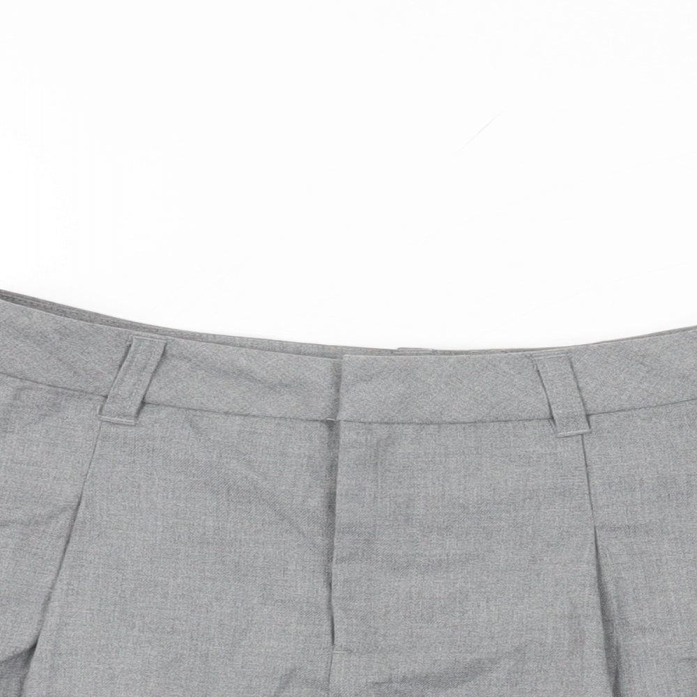 H&M Womens Grey Polyester Mini Skirt Size S Zip