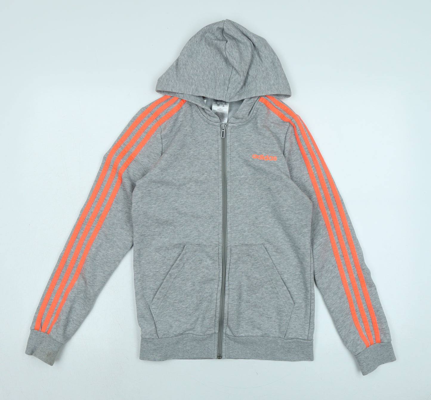 adidas Boys Grey Jacket Size 13-14 Years Zip - Adidas