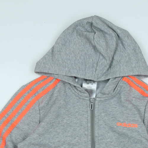 adidas Boys Grey Jacket Size 13-14 Years Zip - Adidas