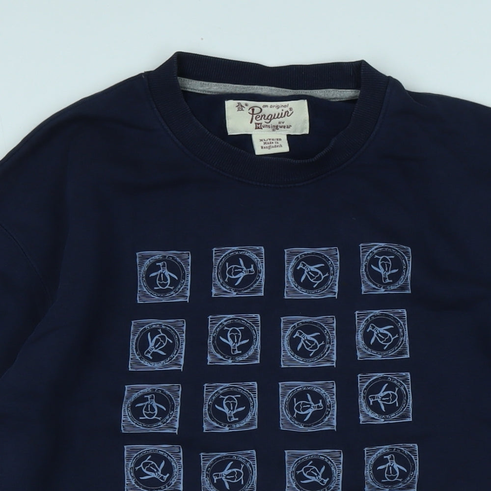 Penguin Mens Blue Cotton Pullover Sweatshirt Size XL - Penguin