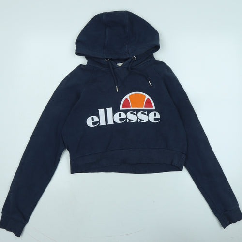 ellesse Womens Blue Cotton Pullover Hoodie Size 10 - Ellesse