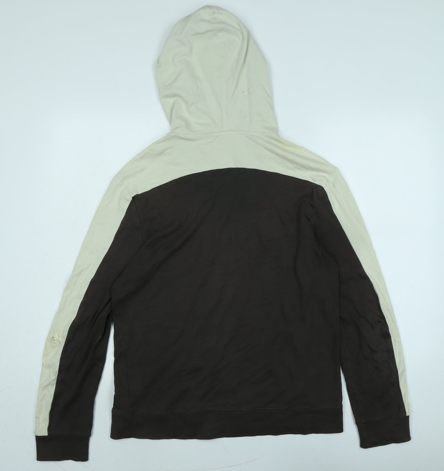 Raw Mens Brown Cotton Pullover Hoodie Size M - Raw