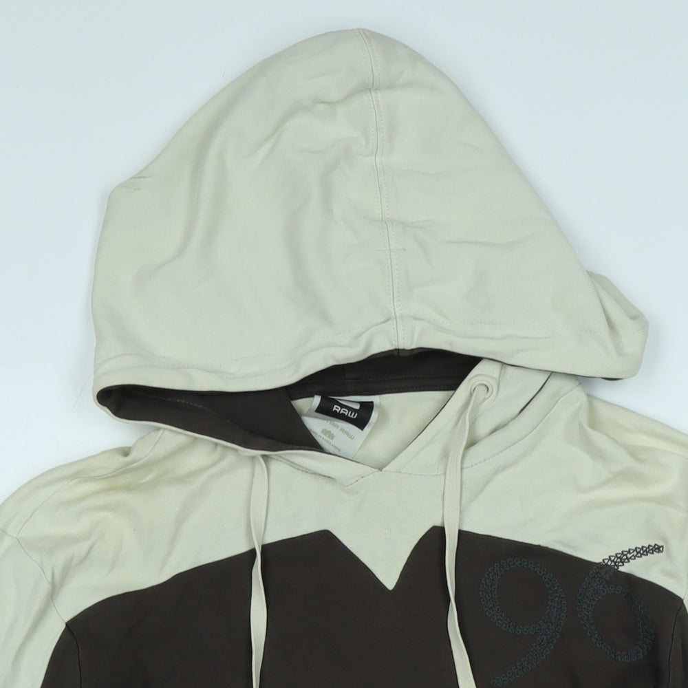 Raw Mens Brown Cotton Pullover Hoodie Size M - Raw