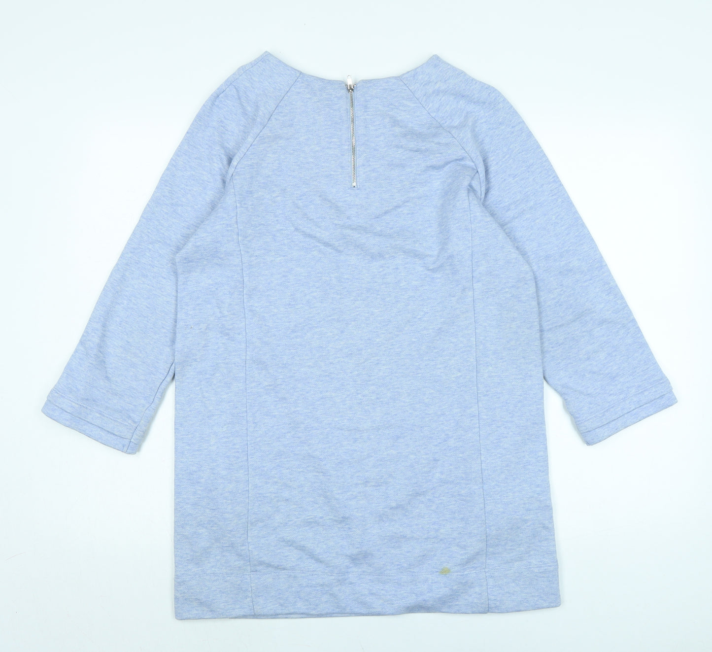 Long Tall Sally Womens Blue Cotton A-Line Size XS Boat Neck Zip - Long Tall Sally