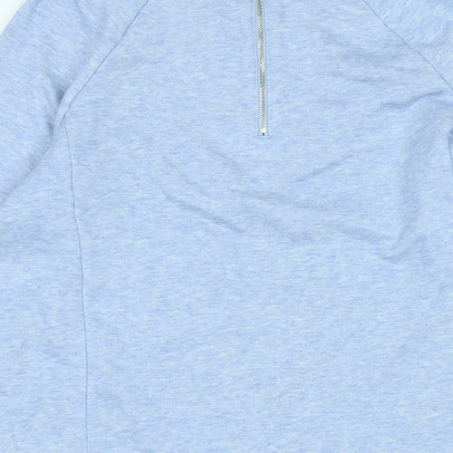 Long Tall Sally Womens Blue Cotton A-Line Size XS Boat Neck Zip - Long Tall Sally