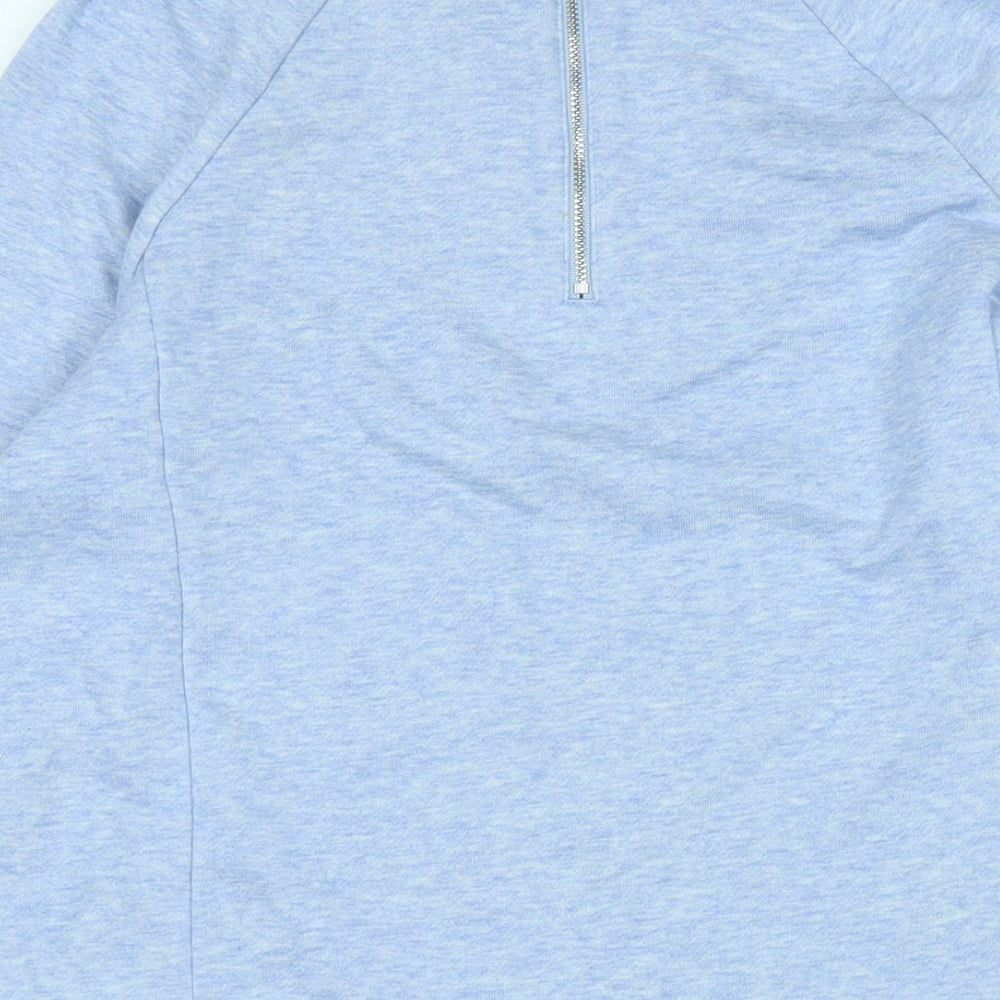 Long Tall Sally Womens Blue Cotton A-Line Size XS Boat Neck Zip - Long Tall Sally