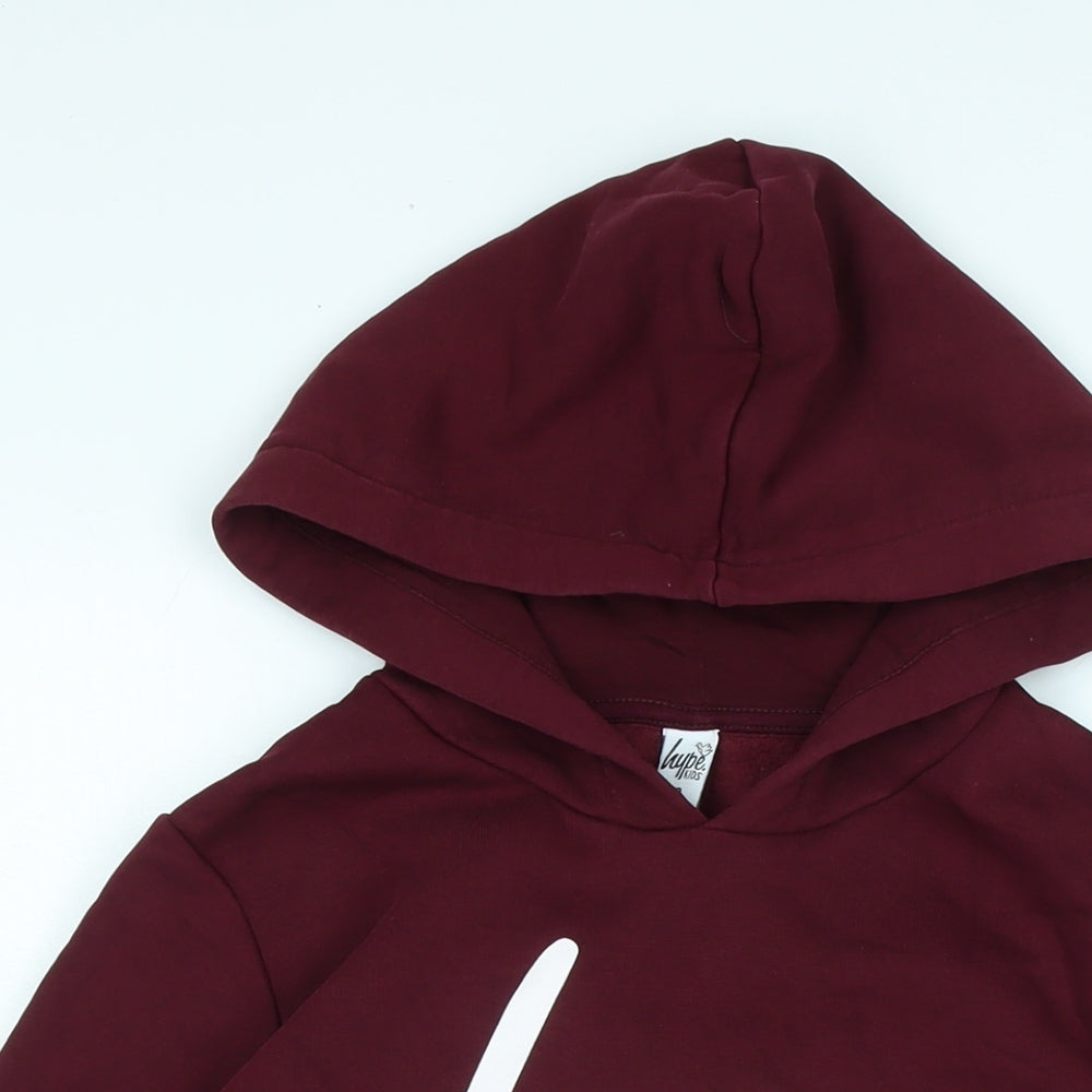 Hype Boys Red Cotton Pullover Hoodie Size 13 Years