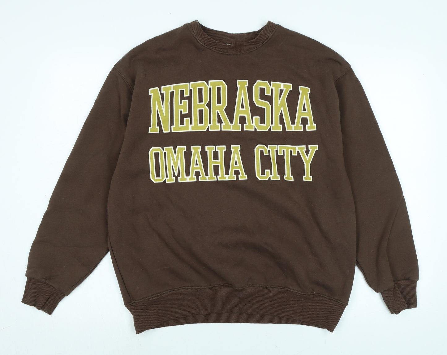 Pull&Bear Mens Brown Cotton Pullover Sweatshirt Size S - Pull & Bear