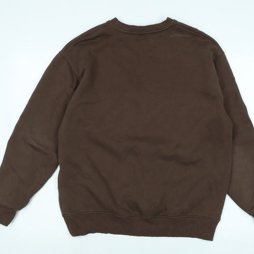 Pull&Bear Mens Brown Cotton Pullover Sweatshirt Size S - Pull & Bear