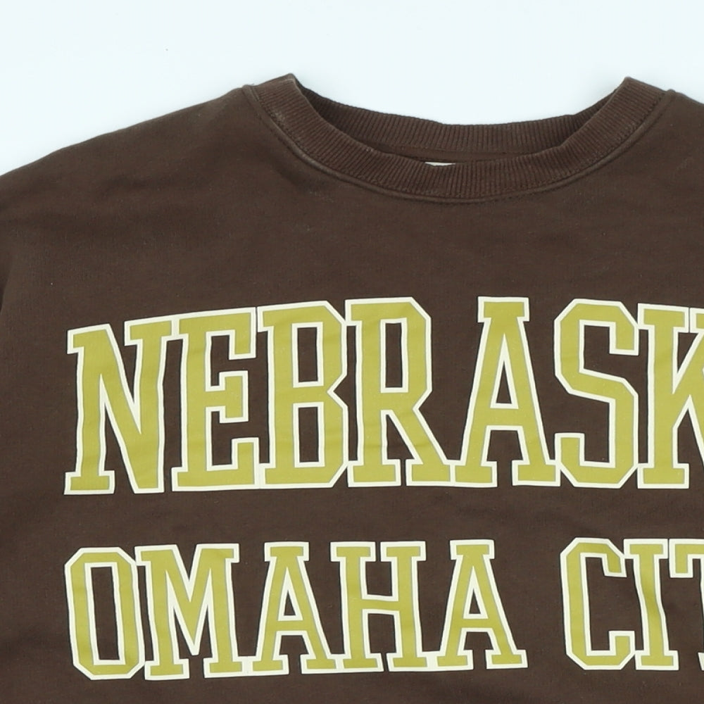 Pull&Bear Mens Brown Cotton Pullover Sweatshirt Size S - Pull & Bear