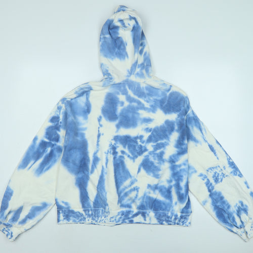 New York Womens Blue Cotton Pullover Hoodie Size M