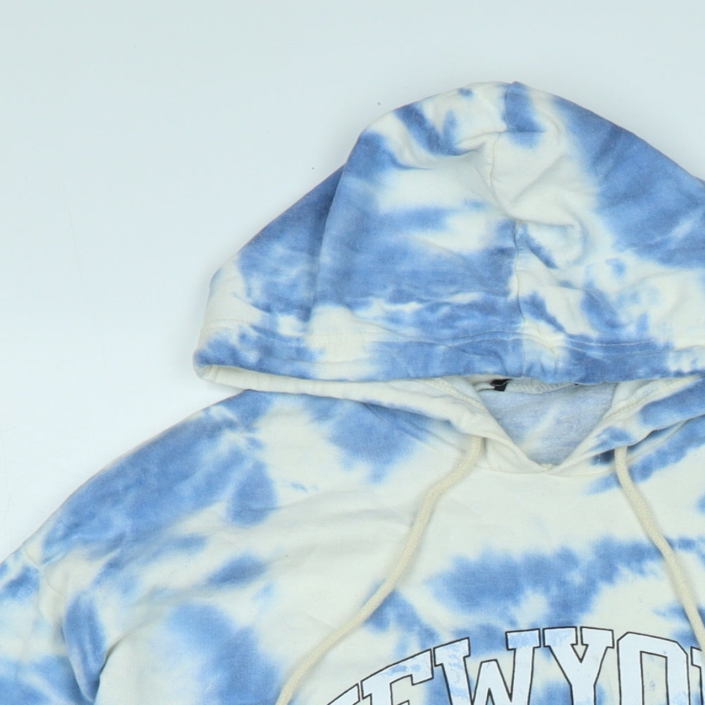 New York Womens Blue Cotton Pullover Hoodie Size M