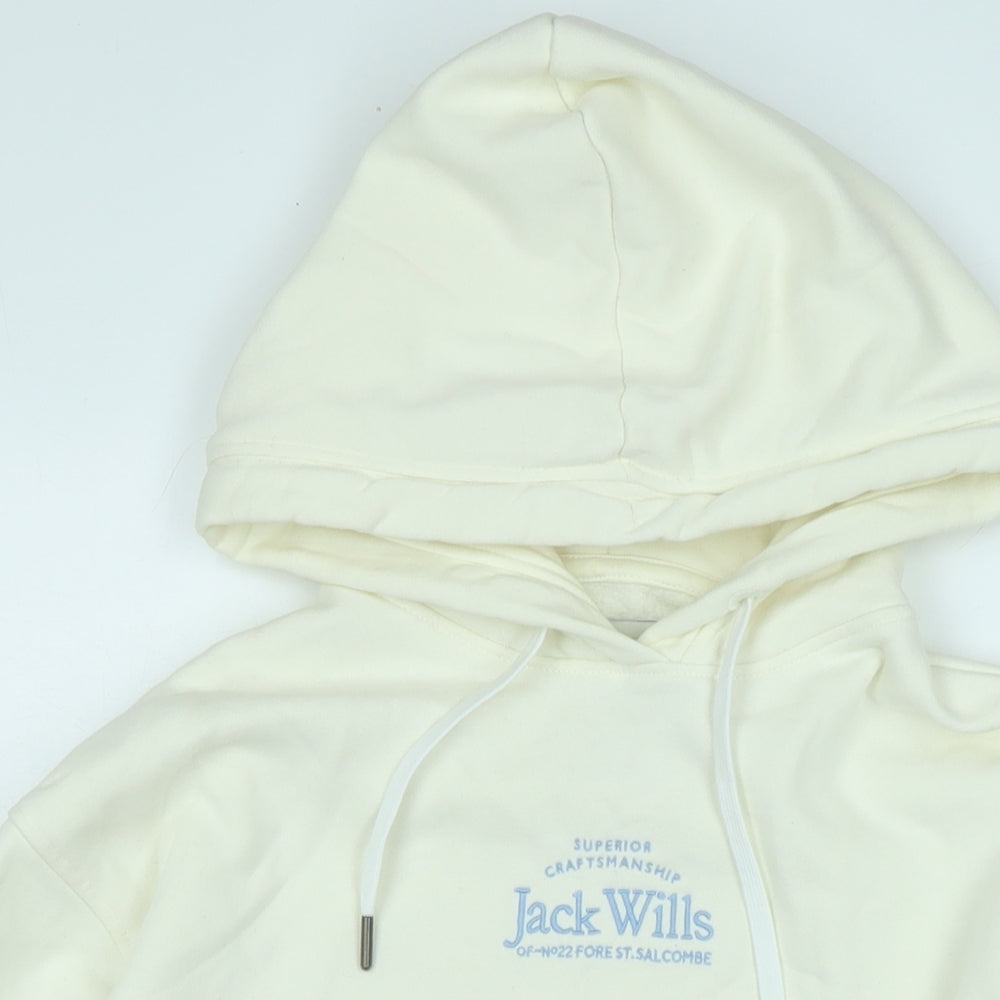 Jack Wills Womens Ivory Polyester Pullover Hoodie Size 6 - Jack Wills