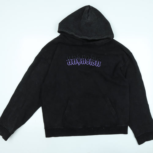Unknown Mens Black Cotton Pullover Hoodie Size S - Unknown