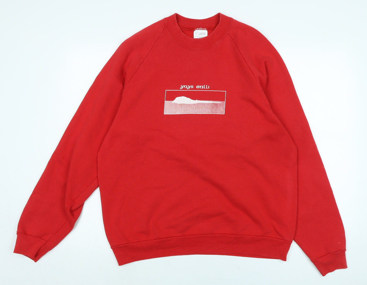 Screen Stars Mens Red Cotton Pullover Sweatshirt Size L - Screen Stars