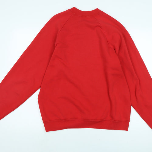 Screen Stars Mens Red Cotton Pullover Sweatshirt Size L - Screen Stars