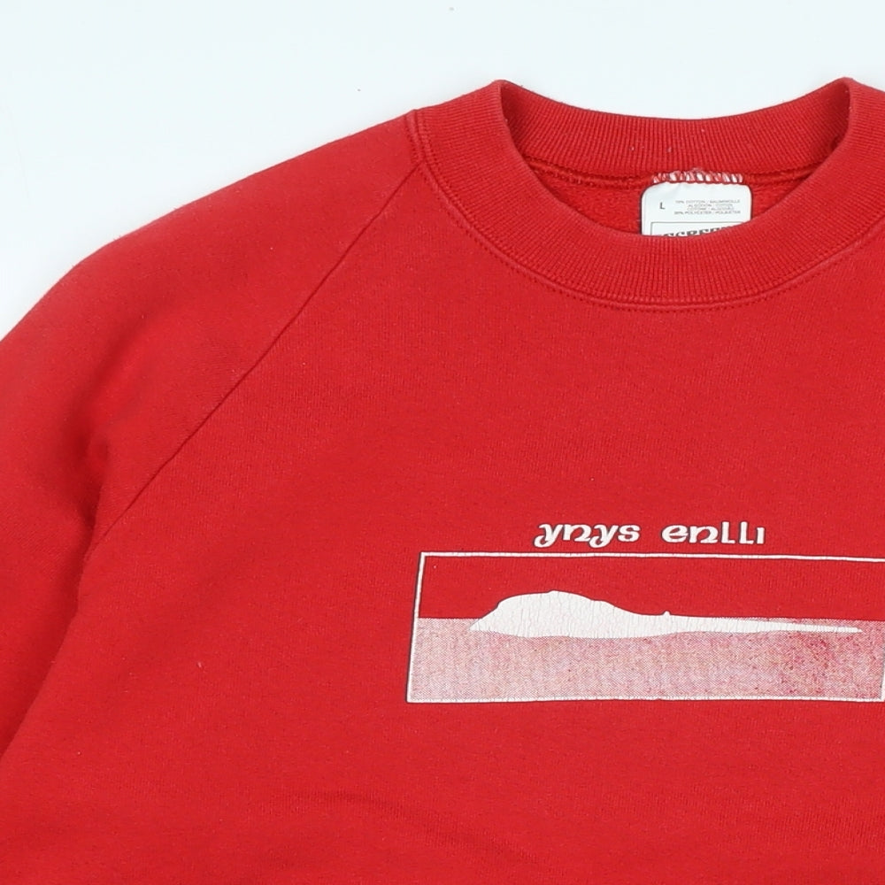 Screen Stars Mens Red Cotton Pullover Sweatshirt Size L - Screen Stars