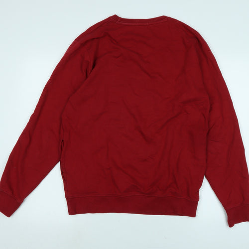 Pepe Jeans Mens Red Cotton Pullover Sweatshirt Size L - pepe Jeans