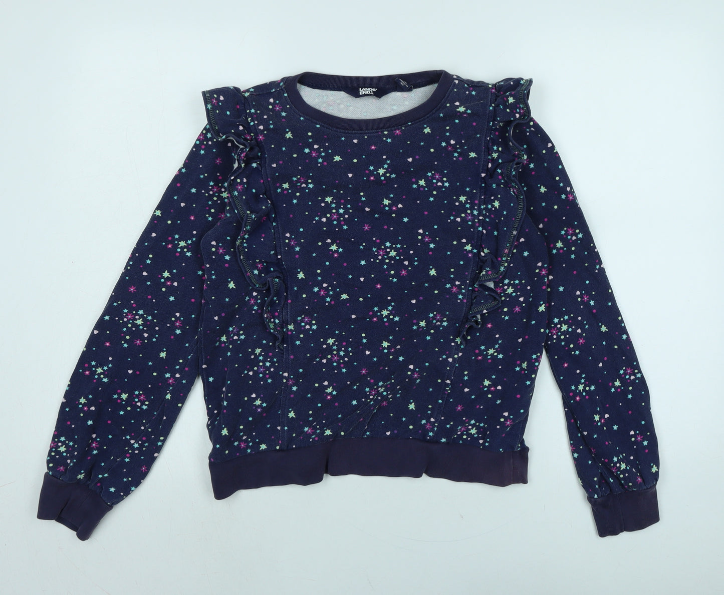 Lands End Womens Blue Cotton Pullover Sweatshirt Size L - Lands End