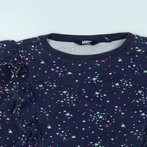 Lands End Womens Blue Cotton Pullover Sweatshirt Size L - Lands End