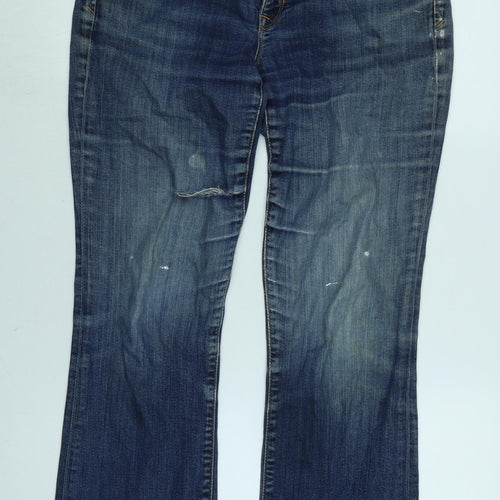 Gap Womens Blue Cotton Blend Bootcut Jeans Size 32 in L30 in Regular Zip - Gap