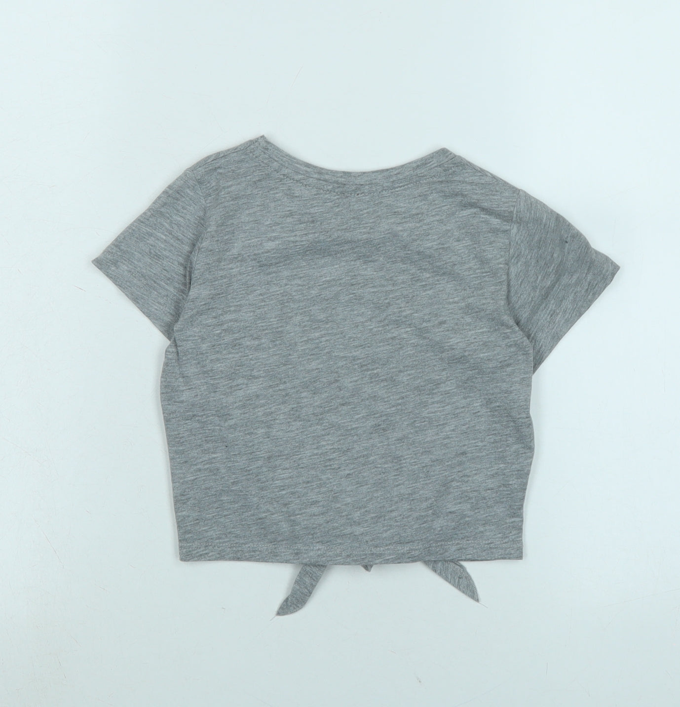Harry Potter Girls Grey Cotton Cropped T-Shirt Size 7-8 Years Crew Neck - Harry Potter.- - Sequins.