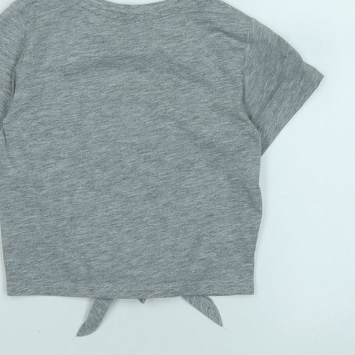 Harry Potter Girls Grey Cotton Cropped T-Shirt Size 7-8 Years Crew Neck - Harry Potter.- - Sequins.