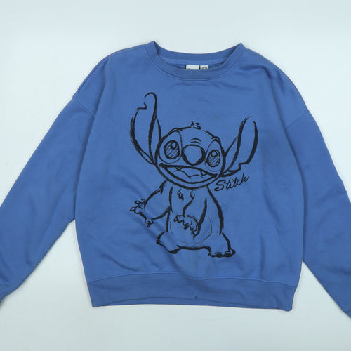 Disney Womens Blue Cotton Pullover Sweatshirt Size S - DISNEY