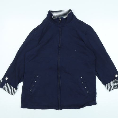 Karen Scott Womens Blue Jacket Size M Zip - karen Scott