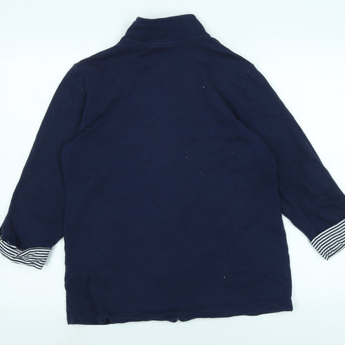 Karen Scott Womens Blue Jacket Size M Zip - karen Scott