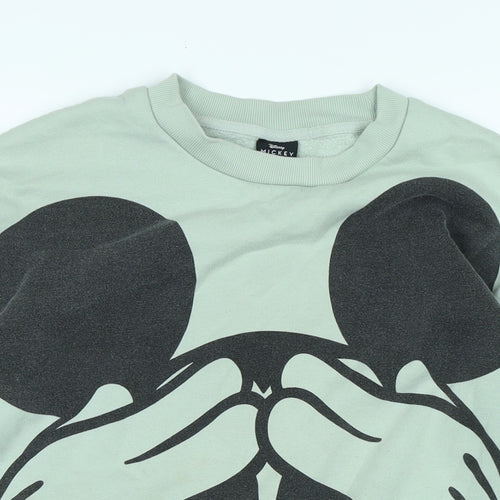 Disney Womens Green Cotton Pullover Sweatshirt Size S - Disney