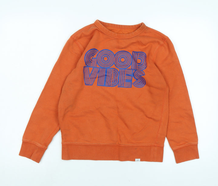 Gap Boys Orange Cotton Pullover Sweatshirt Size L - Gap