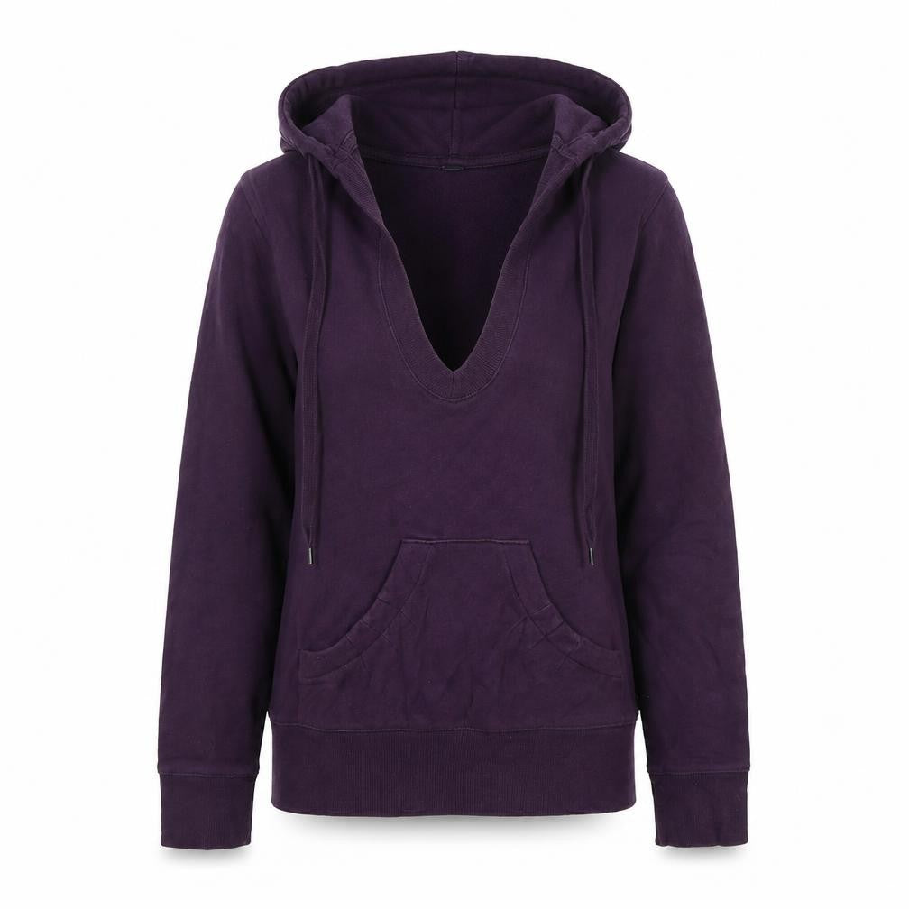 Front view of Jacob women’s purple cotton pullover hoodie, size M, - jacob
