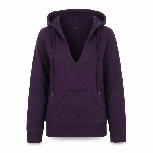 Front view of Jacob women’s purple cotton pullover hoodie, size M, - jacob