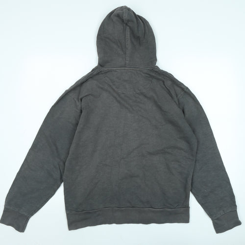 DENIM SEVENTY THREE Mens Grey Cotton Pullover Hoodie Size S - Denim Seventy three